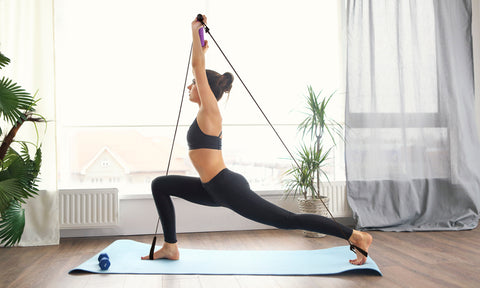 esnshul Foam Portable Yoga Pilates Bar with Resistance Bands