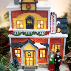 LED Resin Christmas Coffee House