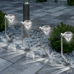 4, 8 or 16 Solar Powered Diamond Stake Lights