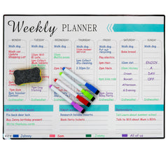 Weekly Planner Magnetic Whiteboard with 4 Pens & 1 Rubber