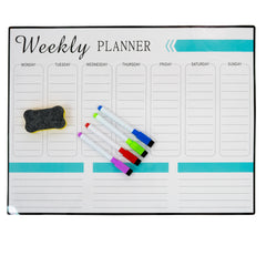 Weekly Planner Magnetic Whiteboard with 4 Pens & 1 Rubber