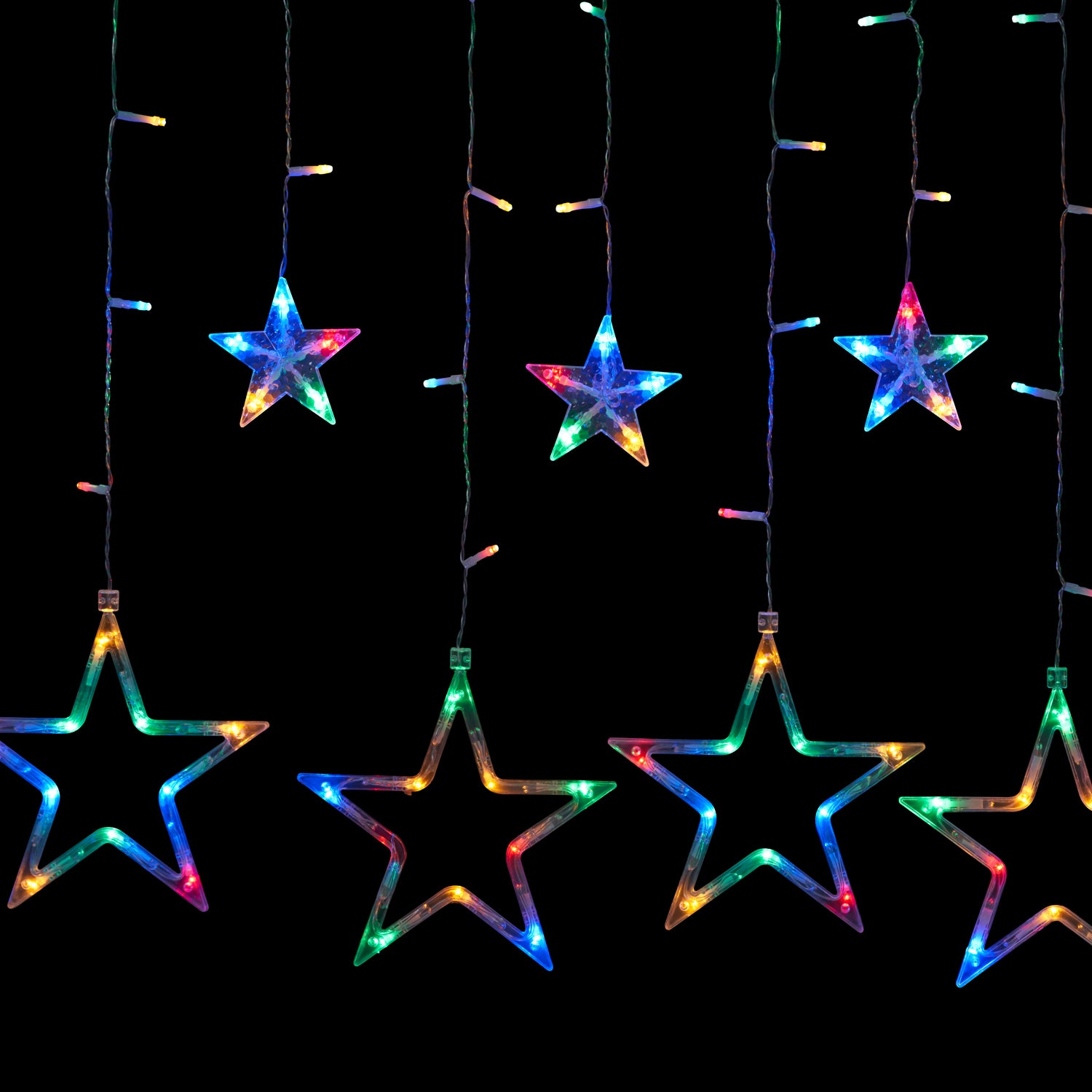 LED Multicolour Star Curtain Lights